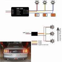 ตัวควบคุมไฟ LED โมดูลแฟลชไล่ล่าแบบไดนามิก3ขั้นตอนไฟสัญญาณเลี้ยวรถ2ชิ้นสำหรับ Ford Mustang สำหรับ Audi