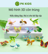 Set 10 Tấm Nhiều Mẫu Bộ Lắp Ráp Côn Trùng 3D Chất Liệu Giấy Cho Bé Phát