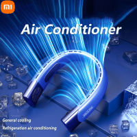 Xiaomi พัดลมคอ 4000mAh พัดลมคอแขวนแบบพกพาเครื่องปรับอากาศแบบชาร์จไฟได้พัดลมระบายความร้อนด้วยไฟฟ้า 5 ความเร็วสําหรับกีฬากลางแจ้ง แคมป์ปิ้ง