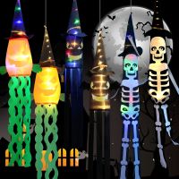 Halloween Pumpkin Hanging LED String Lights Battery Horror Ghost Wizard Hat Bat Fairy Light Indoor Party Supplies Bar Decoration