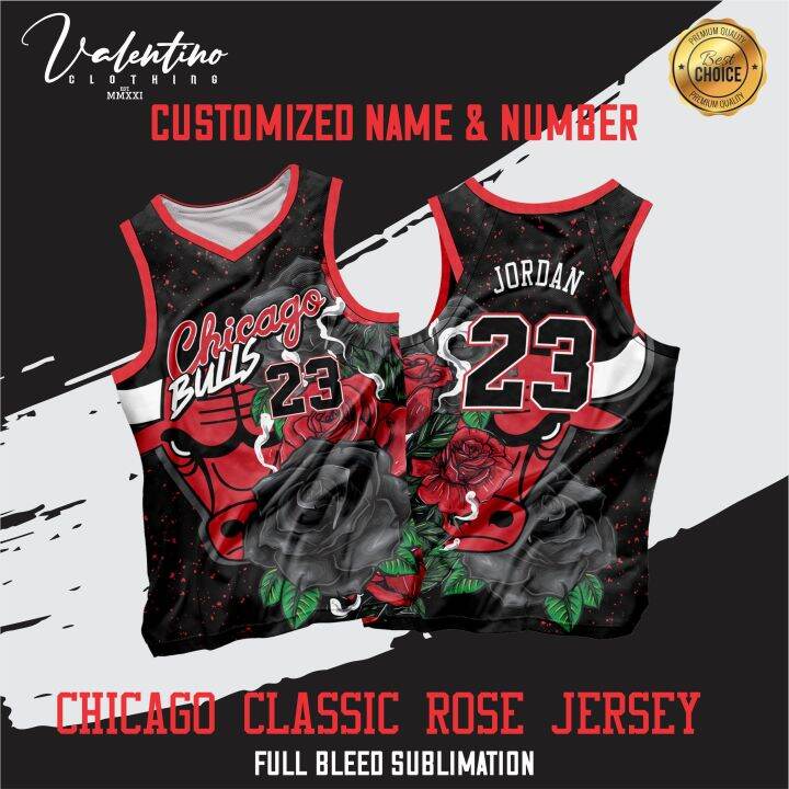Chicago classic Rose Sublimation Jersey With Customized Name and Number