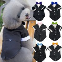 【cw】 Pet Dog Clothing SuitCotton DogGentlemanDog ChristmasCostume Dogwith Bow Tie Chihuahua