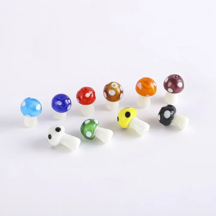 10pcs-10x13mm-12x18mm-mushroom-shape-lampwork-glass-loose-beads-for-diy-crafts-jewelry-making-findings-handmade-jewelry-beads