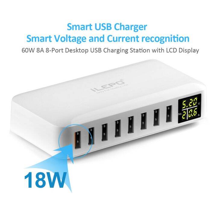 60w-8พอร์ต-usb-r-qc-3-0ฮับจอแสดงผลแอลอีดีเร็ว-usb-หลากหลายแท่นชาร์จ-usb-รวดเร็วโทรศัพท์มือถือเดสก์ท็อป-r