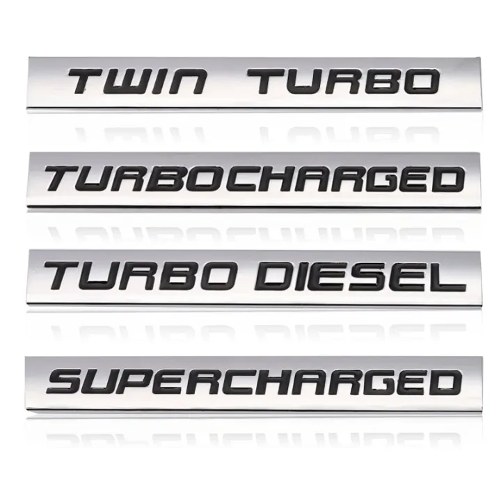 Car Sticker Twin Turbo Diesel Supercharged Turbocharged Logo Metal