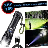 【Cape of Good hope】 XHP100พลังงานสูงไฟฉาย Led แบบชาร์จได้4คอร์ไฟฉายซูมได้ Usb โคมไฟสำหรับการตั้งแคมป์ด้วยมือกลางแจ้งแอมป์; ใช้ในกรณีฉุกเฉิน