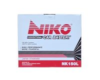 แบตเตอรี่ NIKO NK150L 80AH (เติมน้ำกรดเอง) รุ่นปรับปรุงใหม่ แผ่นกั้นใยแก้ว ขนาด=304x172x205ม.ม. สำหรับรถใช้งานทั่วไป ***มีใบกำกับภาษี***