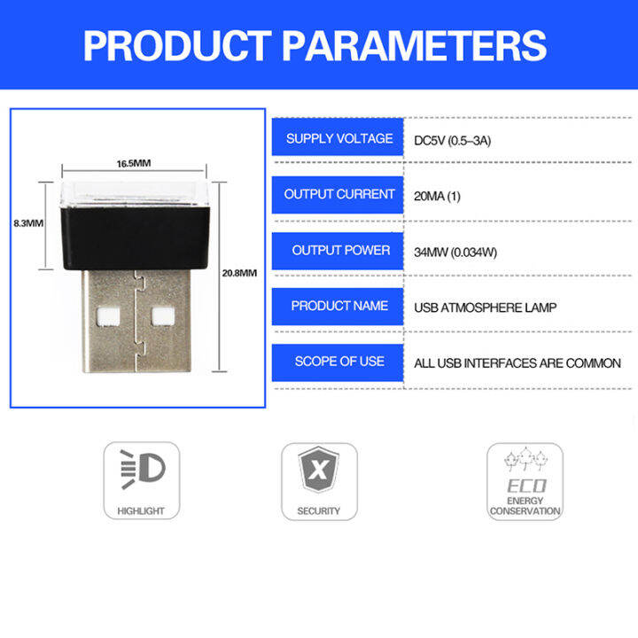 leyoufu-1ชิ้นยูเอสบีขนาดเล็กยืดหยุ่นไฟ-led-โคมไฟหลากสีสำหรับโคมไฟบรรยากาศรถยนต์สดใส