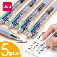 ปากกาหลายสี Deli 4-In-1ปากกาลูกลื่นเติมหมึกสี0.7มม. สำหรับเครื่องเขียนสำนักงานนักเรียนไปโรงเรียนชุดปากกาหมึกเจล