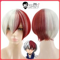 Todoroki Shoto Cosplay Wig HSIU My Hero Academia Cosplay Wig HSIU Red And White Mixed Colors Short Hair Shoto Todoroki Wig