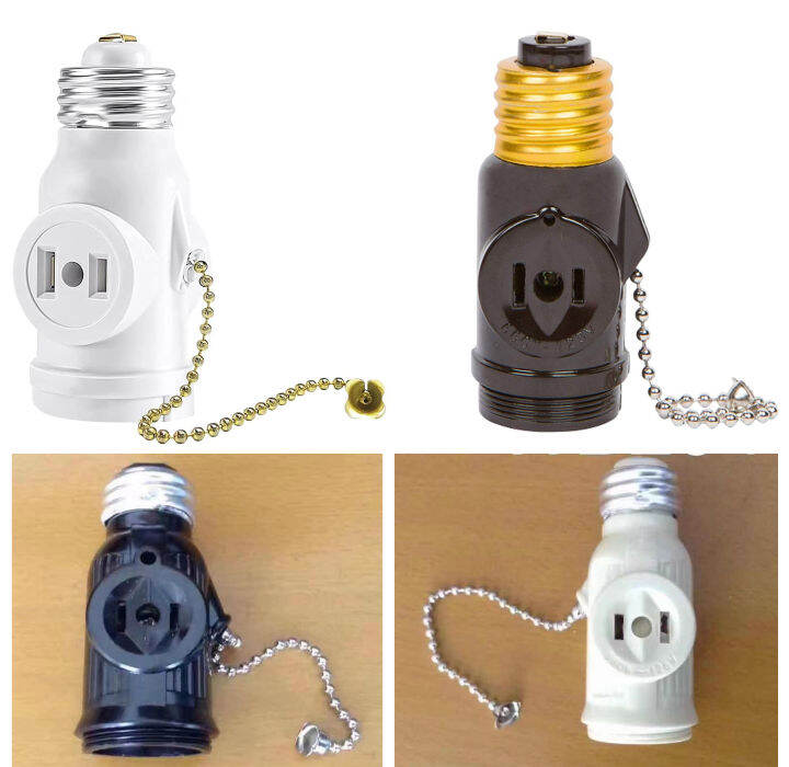 E27 Bulb Socket 2 Outlet Light Socket Adapter Pull Chain Lazada PH
