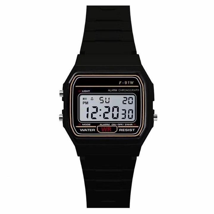 ถูกสุดๆ-นาฬิกา-นาฬิกาแฟชั่น-x-gear1-นาฬิกาข้อมือผู้ชาย-สายเรซิ่น-รุ่น-f-91w-black-ปฏิทิน-นาฬิกาจับเวลา-นาฬิกานักเรียน