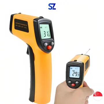 Blue Digital Infrared Thermometer Laser Industrial Temperature Gun  Non-contact With Backlight -50-380cnot For Humansbattery Not Included