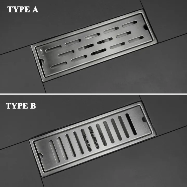 【hot】 SUS 304 Stainless Steel Brushed Square Shower Grate Cover Long