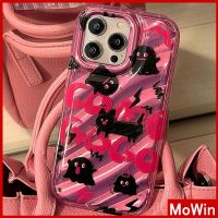 Mowin - เข้ากันได้สำหรับ เคสไอโฟน เคสไอโฟน11 เคส iphone 11 เลเซอร์สะท้อนแสงเคสใส TPU เคสนิ่มถุงลมกันกระแทกน่ารัก Funny Ghost เข้ากันได้กับ iPhone 14 13 Pro max 12 Pro Max 11 xr xs max 7Plus 8Plus