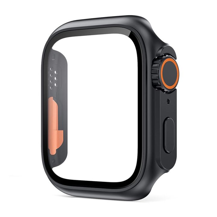 กรณีอัพเกรดสำหรับ-apple-watch-series-8-7-41mm-45mm-screen-protector-hard-case-กระจกนิรภัย-iwatch-series-4-5-6-se-42mm-44mm