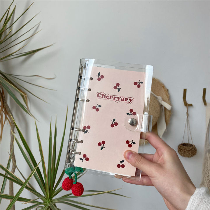 transparent-pvc-cherry-spiral-loose-leaf-binder-notebook-a6-cover-school-grid-lined-diary-notebook-journal-papeleria-stationery