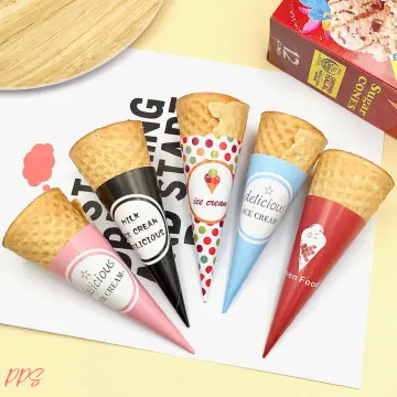 Custom Triangle Cone-Shaped Fruit Ice Cream Packing Pointed Bottom