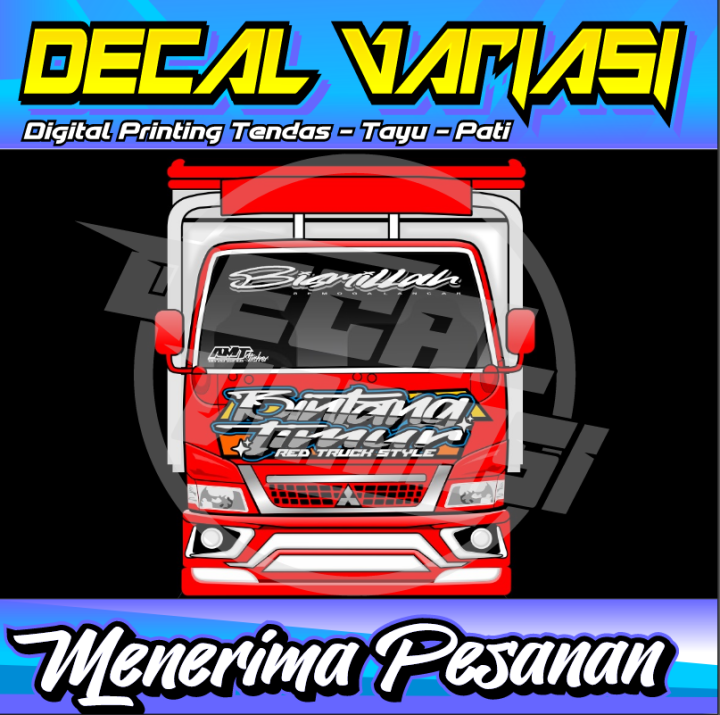 Stiket Kabin Depan Truk Canter Stiker Decal Stiker Printing Stiker