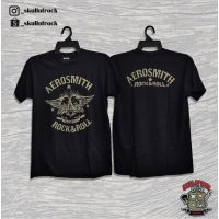 Aerosmith เสื้อยืดสีดำtee สีดำ unisex Full cotton Cool ROCK band Tor เสื้อผ้าโดย Skull Of Rock