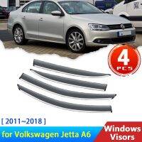 [ใหม่] ตัวเบี่ยง4x สำหรับ Volkswagen Jetta A6 6 Typ 1B 2011 2018อุปกรณ์เสริมด้านหน้าต่างด้านรถยนต์กระบังหน้าคิ้วกันฝนกระจกบังลม