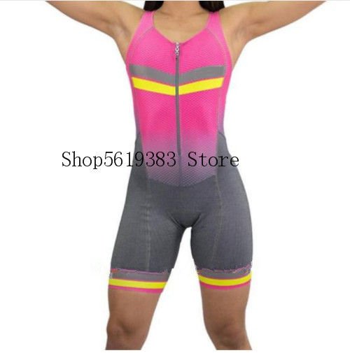 ไตรกีฬาขี่จักรยานย์แขนกุดขี่จักรยานเสื้อผ้าผู้หญิงผิวสูทจักรยานย์ชุดไตรกีฬาสูทสำหรับว่ายน้ำวิ่งขี่