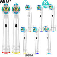 DDFHLPJ-Poleet 8pcs Replacement Toothbrush Head Eb18-P For Oral B Eb18a Eb-18a Power Pro Health Triumph 3d Clean Precision Vitality