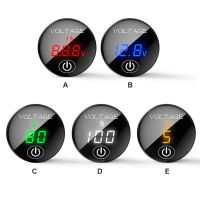 DC 5โวลต์-48โวลต์โวลต์มิเตอร์ที่มีขั้วจอแสดงผลดิจิตอลรถแรงดันมิเตอร์ IP65อุปกรณ์วัดกันน้ำยานพาหนะสีฟ้า