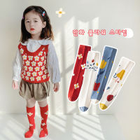 2 PairsLot Spring New Childrens Socks Mid-tube Parent-child Socks Flower Boys and Girls Cotton Socks Student Stockings