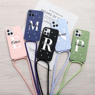 （shine electron）เคสลายจุด Polka ตัวย่อชื่อแบบปรับแต่งได้สำหรับ Samsung Galaxy A13 A33 A53 A50 A70 A71 A51 A31 A12 A32 A52 A72 5G S21 S20 FE S9 S10