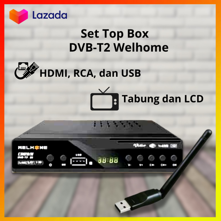 Set Top Box Dvb T2 Welhome Receiver Tv Set Box Tv Tabung Free