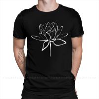 Lotus Flower Calligraphy (White) Fashion Shirt Design Philosophy Cotton Shirts Men T-Shirt Oversize For Adult Tees S-4XL-5XL-6XL