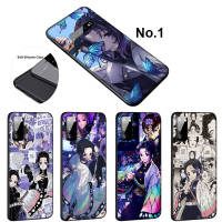 Casing หรับ iPhone 14 13 11 Pro Max 11 Mini 8+ 8 Plus FUL59 Kochou Shinobu Demon Slayer Pattern Phone เคสโทรศัพท์ อ่อนนุ่ม TPU Shockproof Black ปก