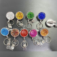 1Pcs Reels Key Chain ID Badge Holder Bling Credit Card Retractable Pull Badge Reel ID Lanyard Name Tag Card Badge Holder