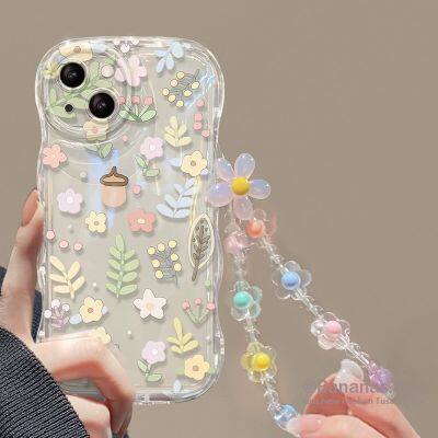 ☃❀✵ เคสโทรศัพท์มือถือแบบนิ่ม ใส ลายดอกไม้เล็ก พร้อมสายคล้อง สําหรับ iPhone 14 Plus 14 13 12 11 Pro Max X Xr Xs Max 7 8 Plus SE2020