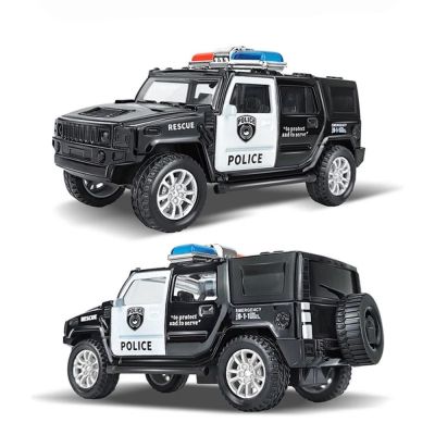 1:43 Simulation Kids Police Toy Car Model Pull Back Alloy Diecast Off-road Vehicles Collection Gifts Toys for Boys Children