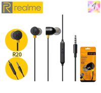 หูฟัง Realme รุ่น R20 แจ๊ค3.5MM หูฟังเสียงดี หูฟังแท้ Realme สามารถใช้งานได้กับทุกรุ่น คุยสายได้