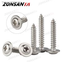 ☜✸ ZONSANTA 50pcs M1.4 M1.7 M2 M2.3 M2.6 M3 M4 Cross Round Head with Washer Self Tapping Screw 304 Stainless Steel Wood Screws