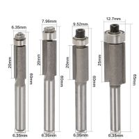 4ชิ้น/เซ็ต1/4Quot; 6.35มิลลิเมตรก้านตัดกัดไม้แกะสลักงานไม้ล้างตัดเราเตอร์บิตสำหรับไม้ตัดตัดกับแบริ่ง