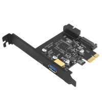 TISHRIC PCIE การ์ดขยาย USB3.2 PCI-E คอนโทรลเลอร์ USB PCI E 1X ไปเป็น Type C-A อะแดปเตอร์19Pin คูณเพิ่มในการ์ดอะแดปเตอร์ FJK3825 5Gbps