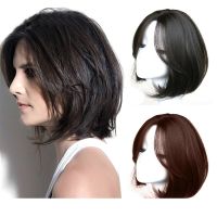 【jw】✶✳  New Concubine Synthetic Short Straight Hair Inner Womens Wig Middle Part Resistant Clavicle