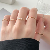 5PCS Fashion Woman New Simple Ring Ins Tide Wild 5-piece Combination Ring Jewelry Gift