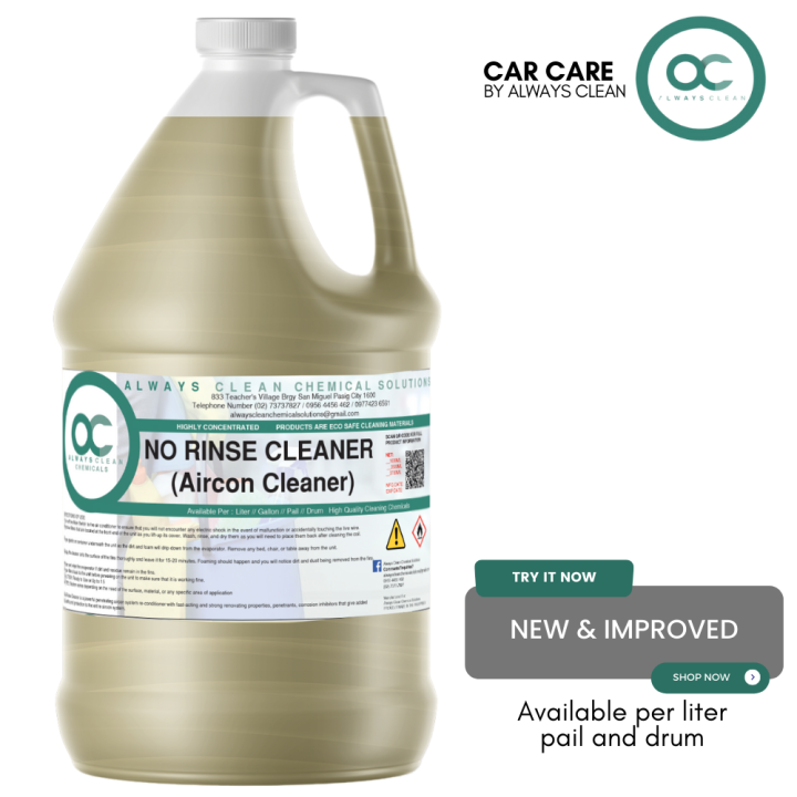NO RINSE (AIRCON COIL CLEANER) 1 GALLON Lazada PH