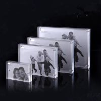 1Pcs Small Independent Transparent Creative Photo Frame Plexiglass Magnetic Photo Frame Business Card Holder YYY9718