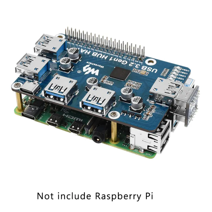 raspberry-pi-usb-usb-3-2-gen1-hub-hat-gpio-expansion-board-with-4x-usb-3-2-gen1-ports-for-raspberry-pi-4-model-b