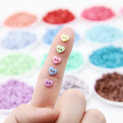 6mm 2 Holes Fancy Heart Tiny Mini Buttons for Dolls Clothing Sewing Crafts Accessories Scrapbooking Christmas Card Party Decor Haberdashery
