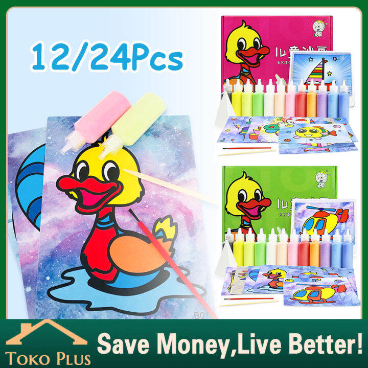 Sand Art Set Sand Painting DIY Mewarnai Pasir Painting Stiker Pasir