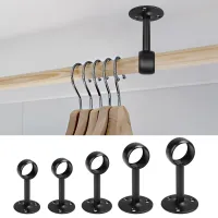 2Pcs/set Curtain Rod Ceiling-Mount Bracket Stainless Steel Curtain Clothes Hanging Rod Holder Home Accessories