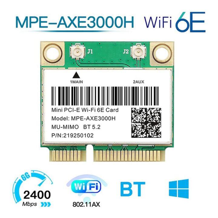 mpe-axe3000h-5374mbps-wifi-6e-wireless-card-ax210-mini-pcie-wifi-card-bluetooth-5-2-802-11ax-2-4g-5g-6ghz-wlan-wifi-card