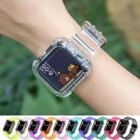 Clear Band Case for Apple Watch 8 7 6 SE 5 3 2 Soft Transparent silicone Strap for iwatch Strap 40mm 44mm 42MM 41MM 45MM 49MM